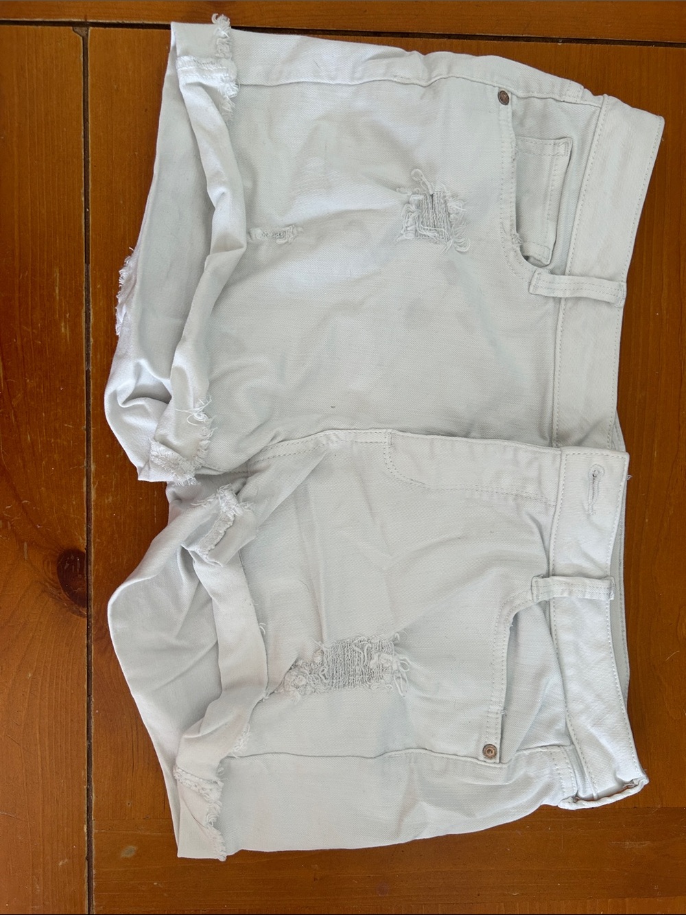 Arizona Jean Company White Distressed Denim Shorts